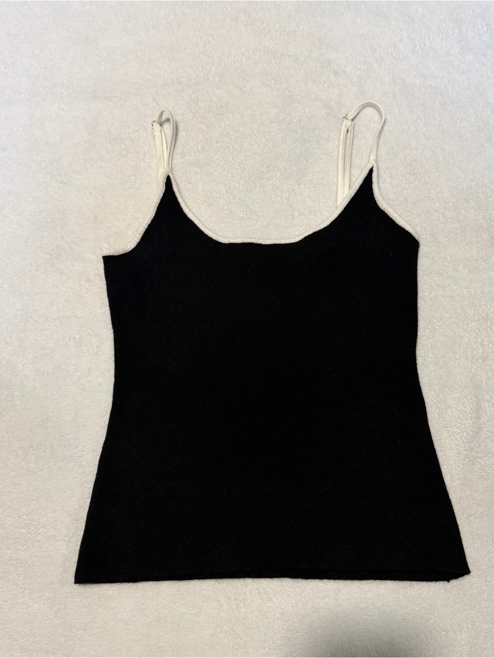 Women’s Black Tank Top with White Trim